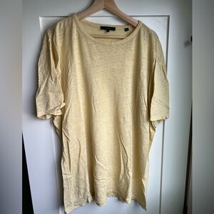 Men’s Vince yellow linen shirt